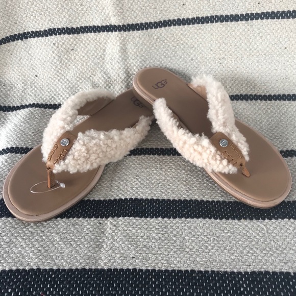 NW UGG Alicia Sheepskin Flip Flop Sandals - Picture 2 of 6
